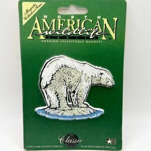 Vintage North American Wildlife 1998 Polar Bear Magnet SEALED Made in USA